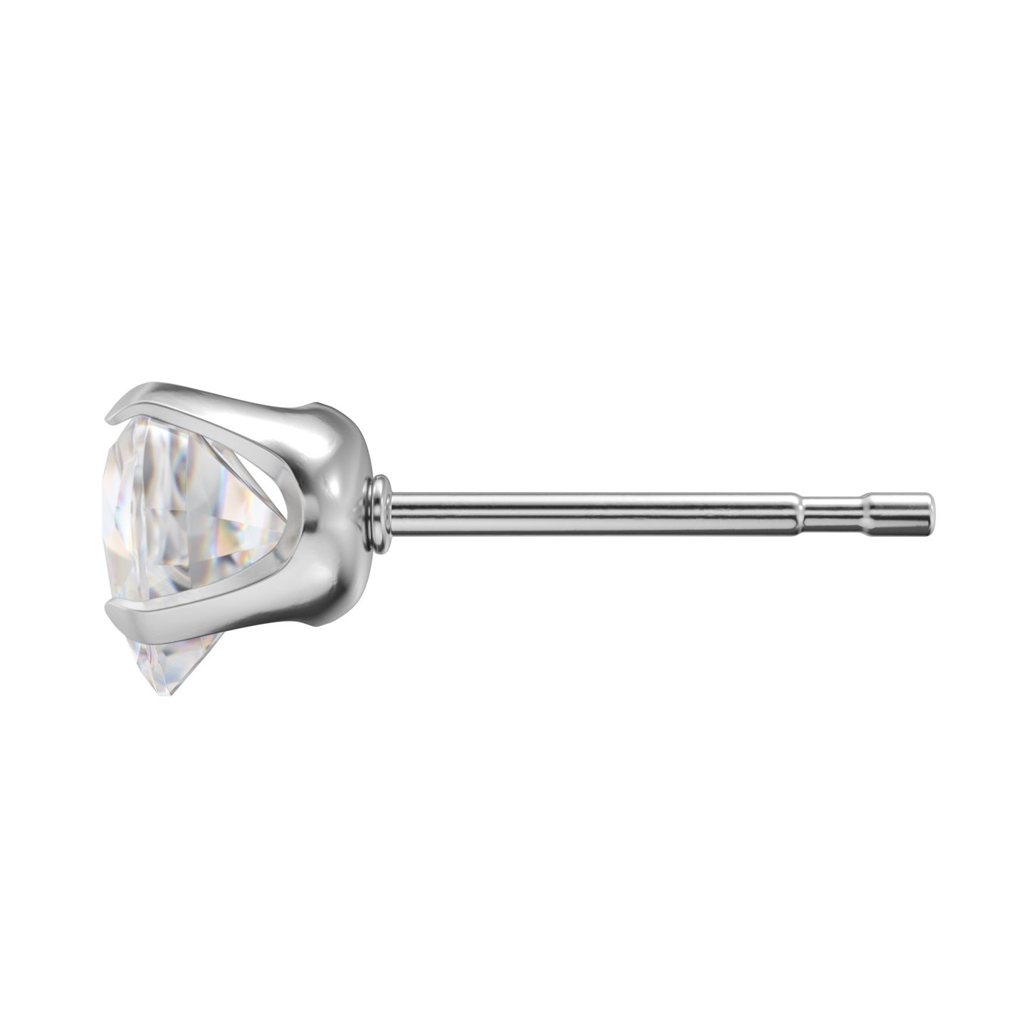Sensitive by STUDEX® Prong Setting, Cubic Zirconia Heart Cut Tube Cube